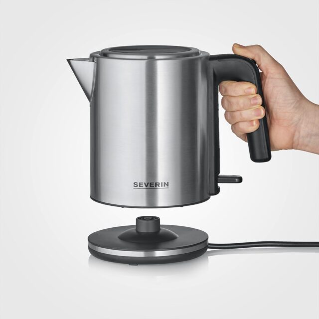 Severin WK 3489 electric kettle 1 L 2400 W Black  Silver - imagine 2