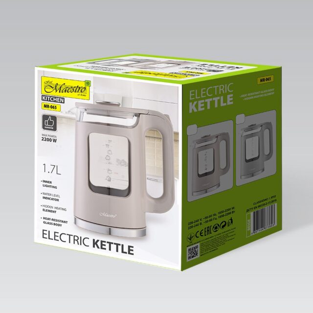 Maestro MR-065 electric kettle 1.7 L 2200 W (MR-065-BEIGE) Beige - imagine 5