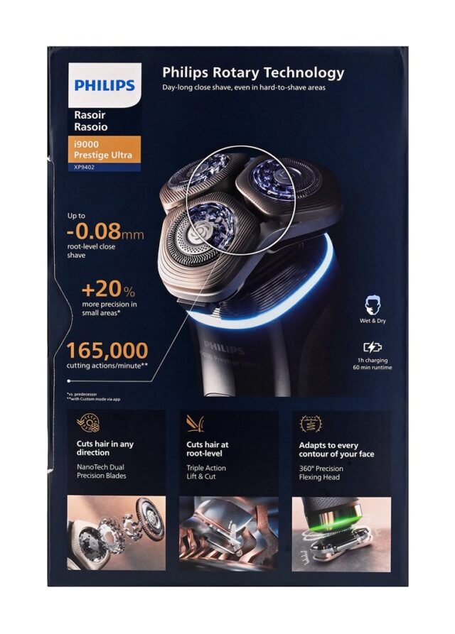 Philips i9000 Prestige Ultra XP9402/31 Wet and Dry Electric Shaver with SkinIQ Pro - imagine 6