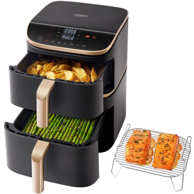Cosori Turbo Tower Pro Smart Single 10.8 L Stand-alone 2630 W Hot air fryer Black  Gold - imagine 2