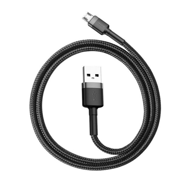Cablu Date si Incarcare Baseus, Cafule CAMKLF-BG1, USB la MicroUSB, 1m, 2.4A, Negru Gri - imagine 5