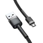 Cablu Date si Incarcare Baseus, Cafule CAMKLF-BG1, USB la MicroUSB, 1m, 2.4A, Negru Gri - imagine 4