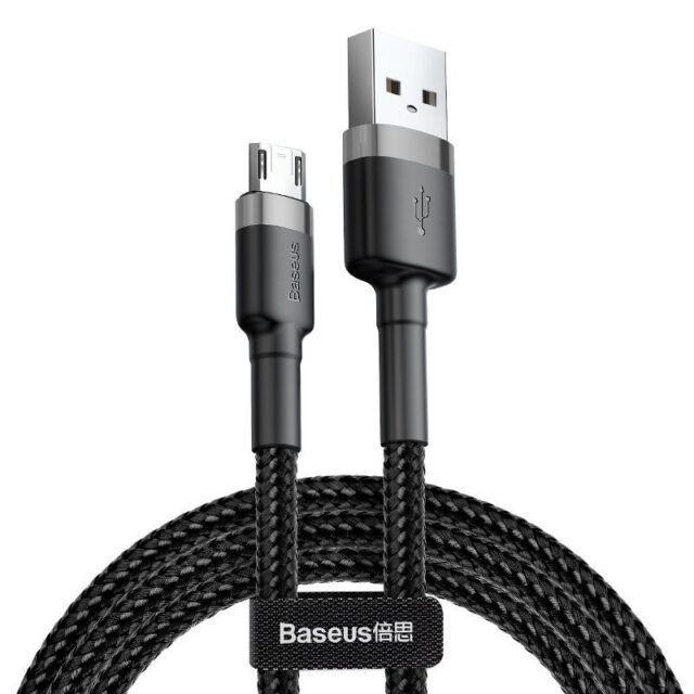 Cablu Date si Incarcare Baseus, Cafule CAMKLF-BG1, USB la MicroUSB, 1m, 2.4A, Negru Gri - imagine 8