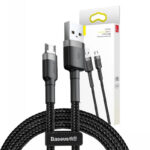 Cablu Date si Incarcare Baseus, Cafule CAMKLF-BG1, USB la MicroUSB, 1m, 2.4A, Negru Gri