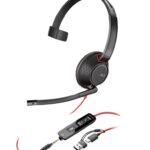 Poly Blackwire 5210 Monaural USB-C Headset +3.5mm Plug +USB-C/A Adapter (Bulk)