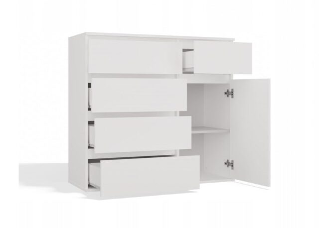 MALWA 1D5S WHITE CHEST OF DRAWERS - imagine 2