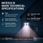 Maclean LED wall lamp  with PIR sensor  20W  1500lm  IP65  neutral white 4000K  black  MCE524 B - imagine 3