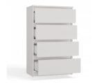 M4/60 MALWA CHEST OF DRAWERS 4 DRAWERS WHITE - imagine 3