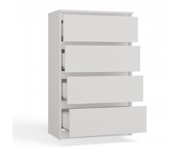 M4/60 MALWA CHEST OF DRAWERS 4 DRAWERS WHITE - imagine 3