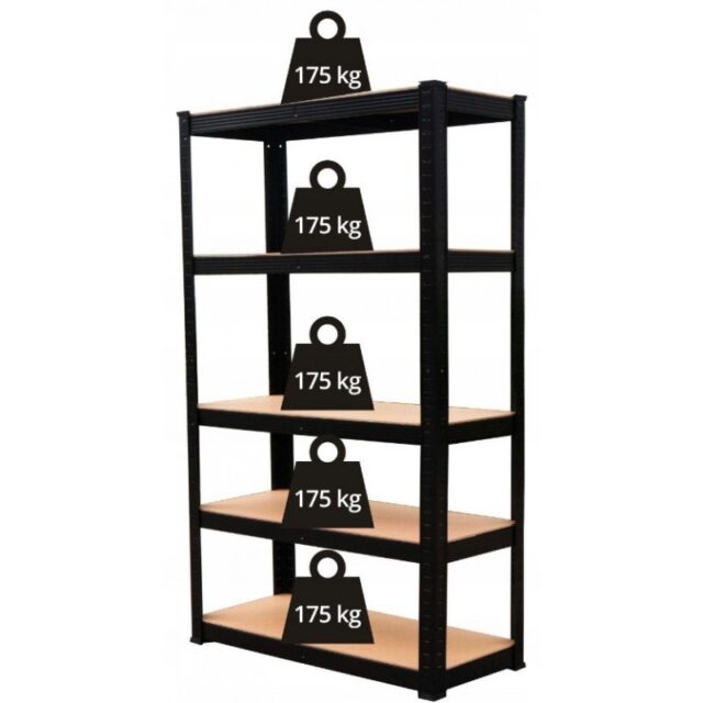 Topeshop REGAŁ P9030 CZARNY garden tool storage rack Freestanding Galvanized steel  MDF - imagine 10