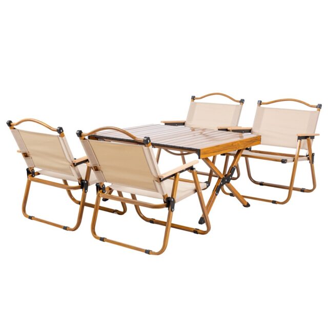 Folding camping garden table DREVO 90cm - imagine 7