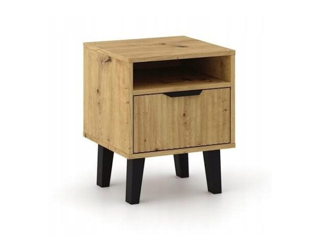 SCANDI 1S SLIM OAK ARTISAN BEDSIDE TABLE - imagine 2