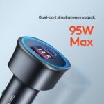 USAMS Car Charger 1xUSB + 1xUSB-C C26 95W (only head) Fast Charge black CC146TC01 (US-CC146) - imagine 4