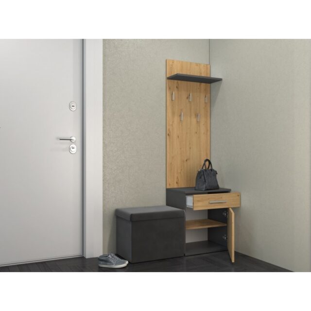 Topeshop DUO WIESZAK ANT/ART clothing hanger Anthracite  Oak - imagine 6