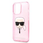 Karl Lagerfeld KLHCP13LKHTUGLP iPhone 13Pro / 13 6,1" pink hardcase Glitter Karl`s Head - imagine 6