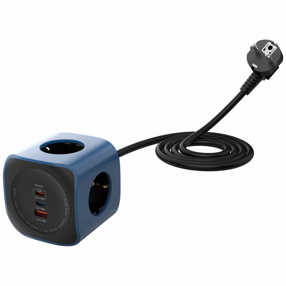 cps-031fcd6d3b87165dca791cf6c0b46558-2026-03-26-00-31-32 Cellline Power Socket Cube 6in1 2500W USB/2xUSB-C 65W blue - imagine 1