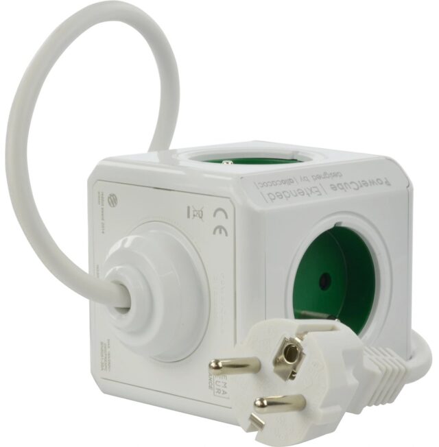 Allocacoc PowerCube Extended Type E power extension 1.5 m 5 AC outlet(s) Indoor Green - imagine 4
