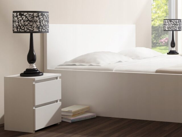 MALWA M2 WHITE BEDSIDE TABLE - imagine 7