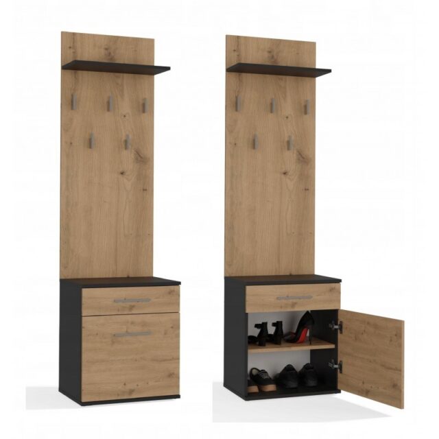 Topeshop DUO WIESZAK ANT/ART clothing hanger Anthracite  Oak - imagine 3