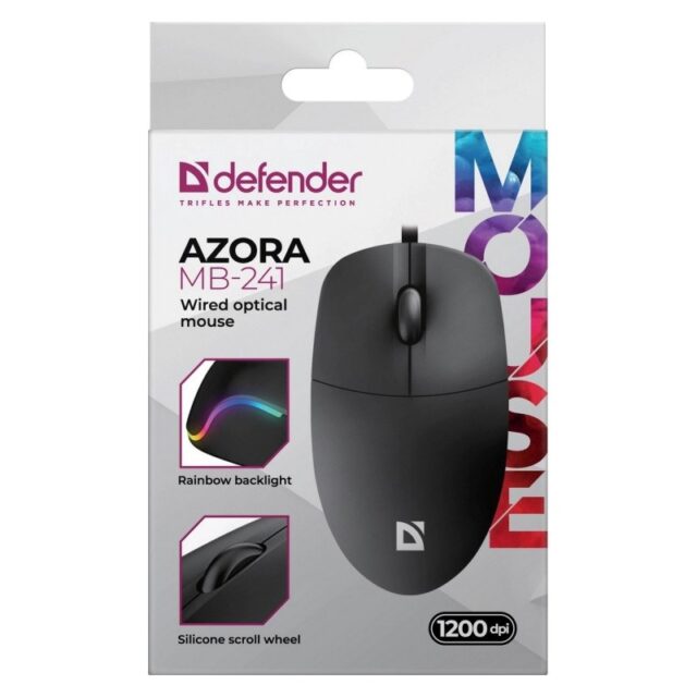 WIRED MOUSE DEFENDER AZORA MB-241 RF BLACK 1200dpi 3P - imagine 5