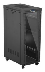 Standing installation rack cabinet 19  32U 600x1000 black glass door LCD Lanberg (flat pack) - imagine 3