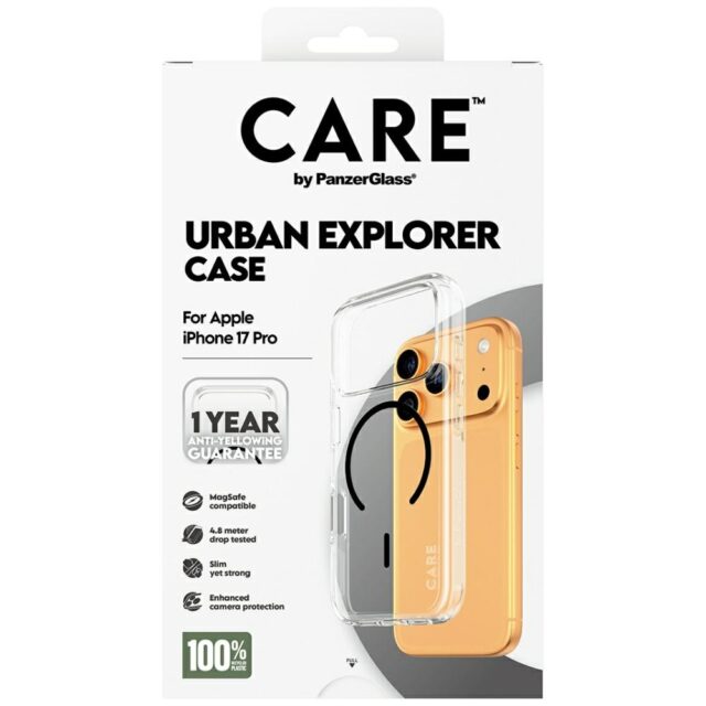 Case CARE by PanzerGlass Flagship Urban Explorer w. Black MagSafe for iPhone 17 Pro transparent - imagine 5