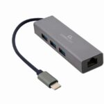 Gembird A-CMU3-LAN-01 USB-C Gigabit network adapter with 3-port USB 3.1 hub