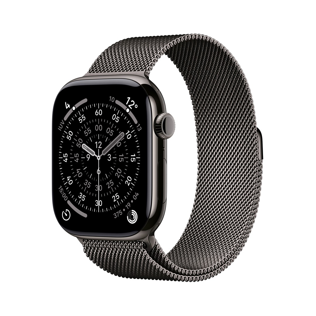 cps-0546ff0097224b814069227c067268cf-2026-03-26-20-55-35 Apple Watch Series 11 GPS + Cellular 46mm Slate Titanium Case with Slate Milanese Loop - M/L - imagine 1