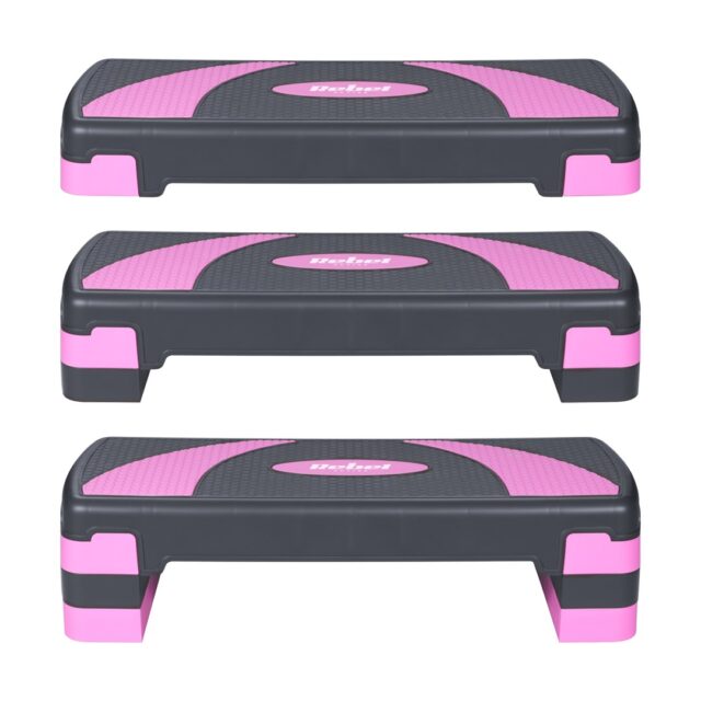 REBEL ACTIVE Step for aerobics and fitness exercises  3 levels  gray-purple - imagine 6