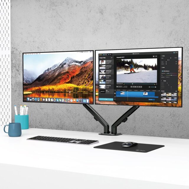 Maclean 2 monitor mount  gas spring  13 -27   7kg  black  MC-861N - imagine 10