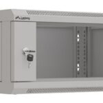 Wall-mount 19  4U 540X350 glass door grey rack cab