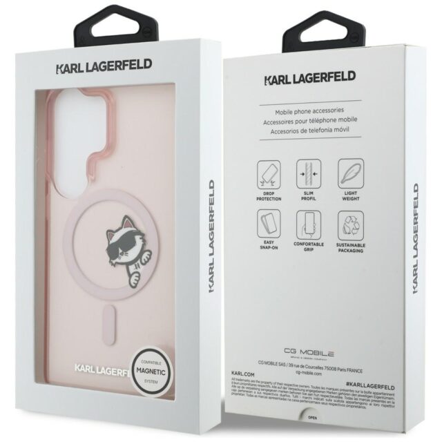 Case Karl Lagerfeld IML Peekaboo         Choupette MagSafe for Samsung Galaxy S26 Ultra pink - imagine 8