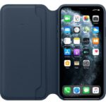 Etui Apple MY1P2ZM/A iPhone 11 Pro Maxotchłanny błękit/navy Leather Book - imagine 3