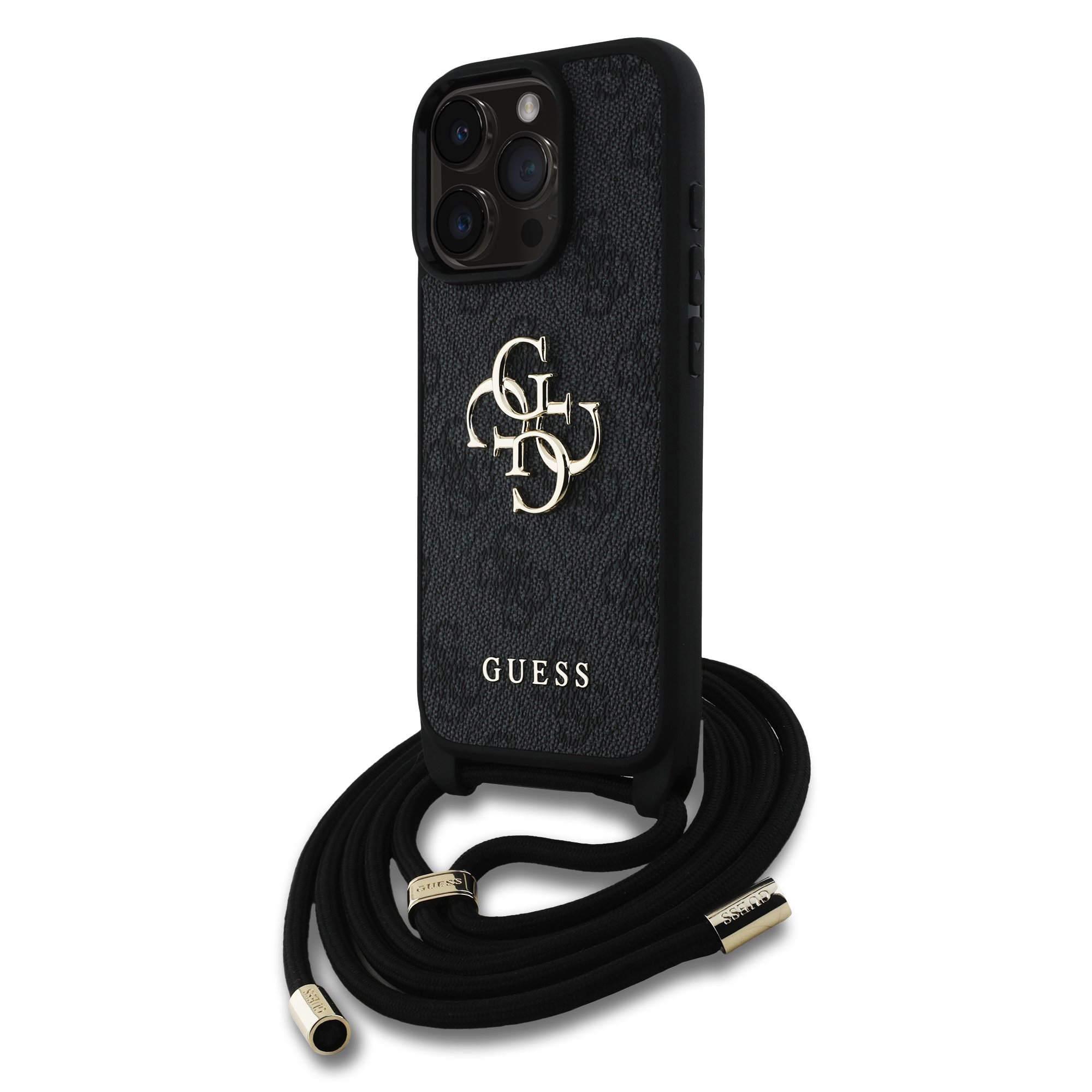 cps-05d6723db9c9deeb7400ca71a6209ca7-2026-03-05-21-51-18 Guess PU 4G Metal Logo Crossbody Popruh Zadní Kryt pro iPhone 15 Pro Max Black - imagine 1