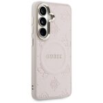 Case Guess Saffiano Peony Embossed Ring  MagSafe for Samsung Galaxy S26 pink - imagine 4