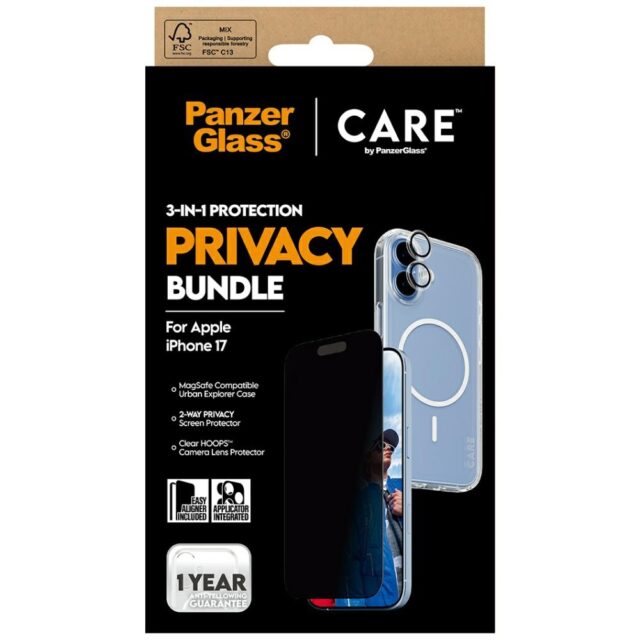 Zestaw ochronny CARE by PanzerGlass      Flagship Privacy 3w1 Etui+Szkło Prywatyzujące+Lens do iPhon - imagine 6