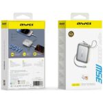Power bank Awei AS-181 10000mAh 35W USB-C + Lightning/USB-C cables silver - imagine 2