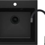 Granite sink with 1-bowl faucet