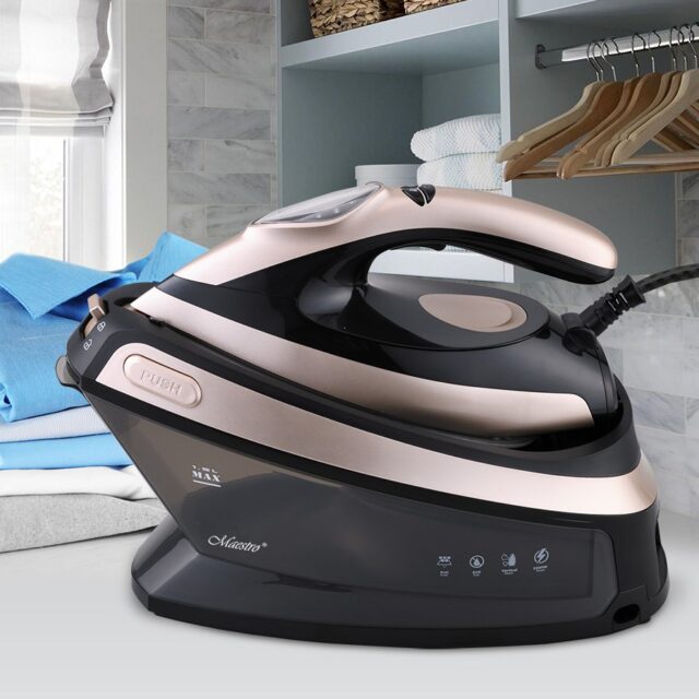 Maestro MR-320C steam ironing station 2400 W 1.5 L Ceramic soleplate Black  Pink gold - imagine 2