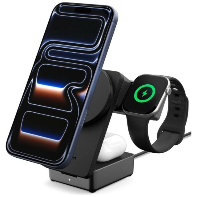 Ładowarka indukcyjna Spigen Essential     EF323MQ 3w1 25W Qi2.2 MagSafe czarny - imagine 6