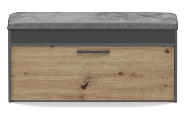 Topeshop PARMA SZAFKA ANT/ART shoe organizer Closed Anthracite  Oak - imagine 4