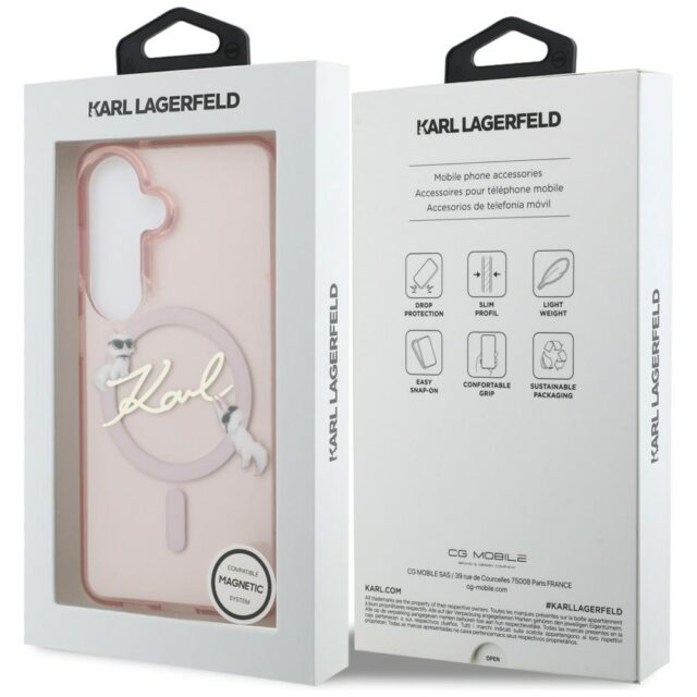 Case Karl Lagerfeld IML KC Script        MagSafe for Samsung Galaxy S26 pink - imagine 9