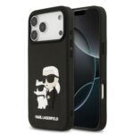 Karl Lagerfeld 3D Rubber Karl and Choupette Zadní Kryt pro iPhone 17 Pro Max Black