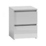 Topeshop M2 BIEL POŁYSK FRONT nightstand/bedside table 2 drawer(s) White - imagine 2