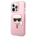 Karl Lagerfeld KLHCP13LKHTUGLP iPhone 13Pro / 13 6,1" pink hardcase Glitter Karl`s Head - imagine 2