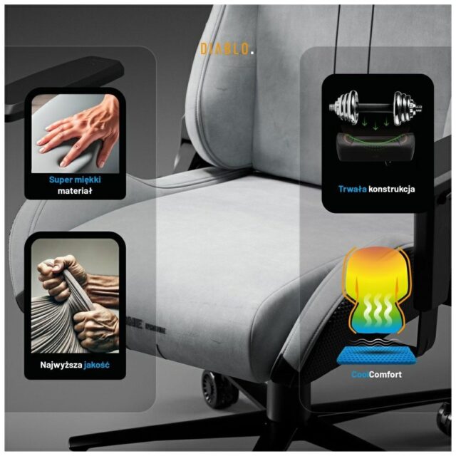 Gaming chair Diablo X-One PRIME Normal Size grey - imagine 9