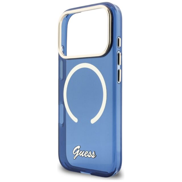 Case Guess IML Script Metal MagSafe for   iPhone 17 Pro Max blue - imagine 6