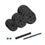 REBEL ACTIVE Adjustable bituminous dumbbell with connector 1x20kg - imagine 2
