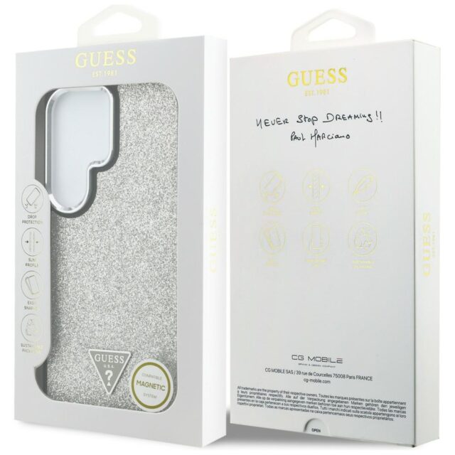 Case Guess Fixed Glitter Triangle        MagSafe for Samsung Galaxy S26 Ultra silver - imagine 8
