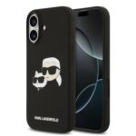 Karl Lagerfeld Liquid Silicone Double Heads MagSafe Zadní Kryt pro iPhone 17 Black